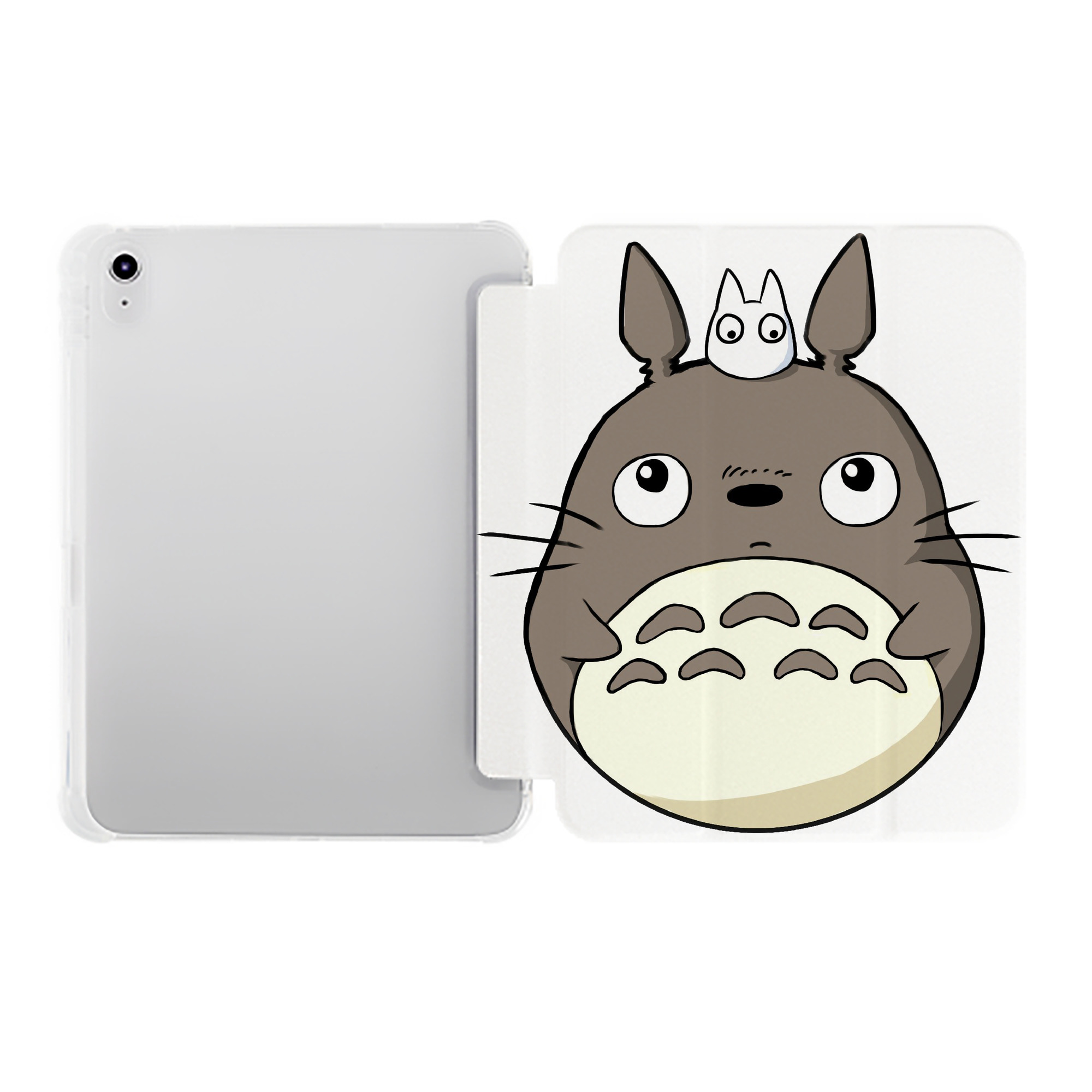 （画像用） となりのトトロ 草壁メイ 草壁サツキ My Neighbor Totoro Satsuki Kusakabe Mei Kusakabe IPad ケース ペン収納付き 三つ折りスタンド PUレザー×シリコン 対応機種9.5/10.5/10.9インチ